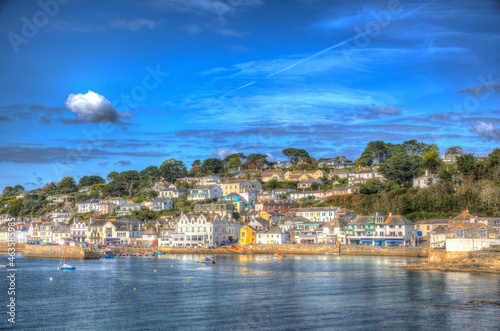 St Mawes Cornwall coast town and harbour Roseland Peninsula England UK colourful HDR photo