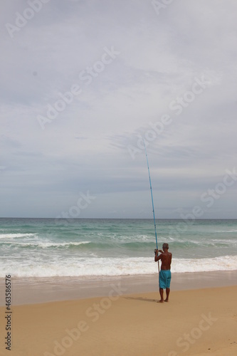 sea ​​fishing at beautiful sandy beach