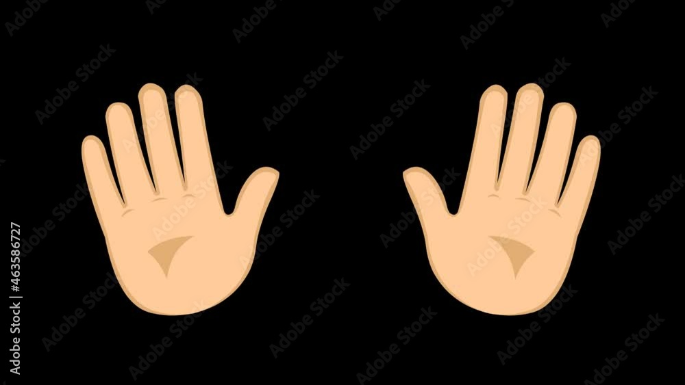 Loop animation of hands moving and waving, on a transparent background Loop animation of hands moving and waving, on a transparent background