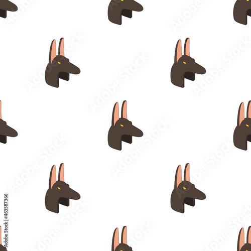Anubis head pattern seamless background texture repeat wallpaper geometric vector