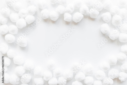 Cotton wool balls pattern for cleansing skin. Cosmetic makeup remover supplies