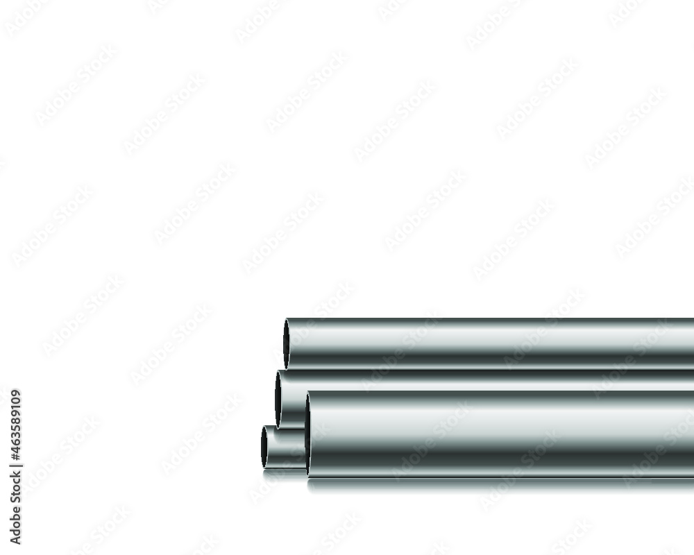 Steel pipes isolated on a white background. 3D rendering Steel pipes isolated on a white background. 3D rendering