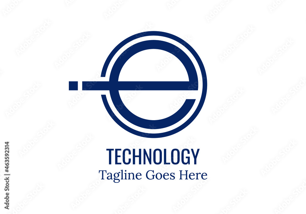 technology logo design vector with letter e technology logo design vector with letter e