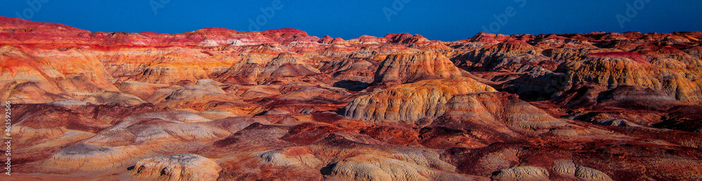 Red wind eroded hills, nature landscape