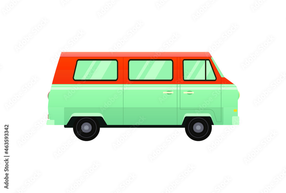 Bus isolated on white background.  Vector illustration in flat style. 