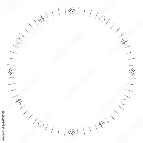 dial template for elegant watches, time circle with decorative elements, second, isolated on a white background, vector illustration