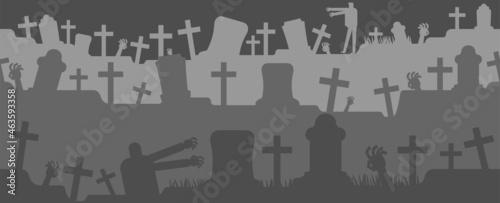Cemetery pattern seamless. halloween background. All Hallows Eve background.