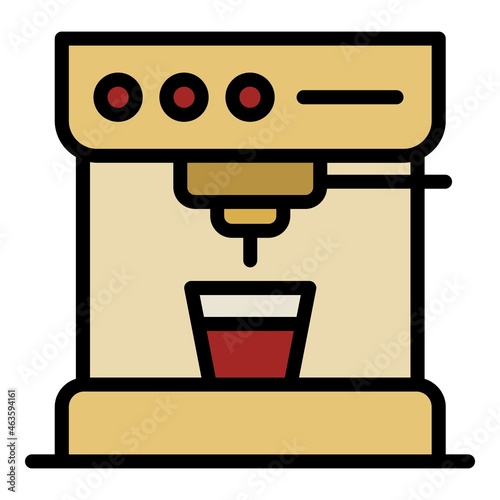 Standart coffee machine icon. Outline standart coffee machine vector icon color flat isolated