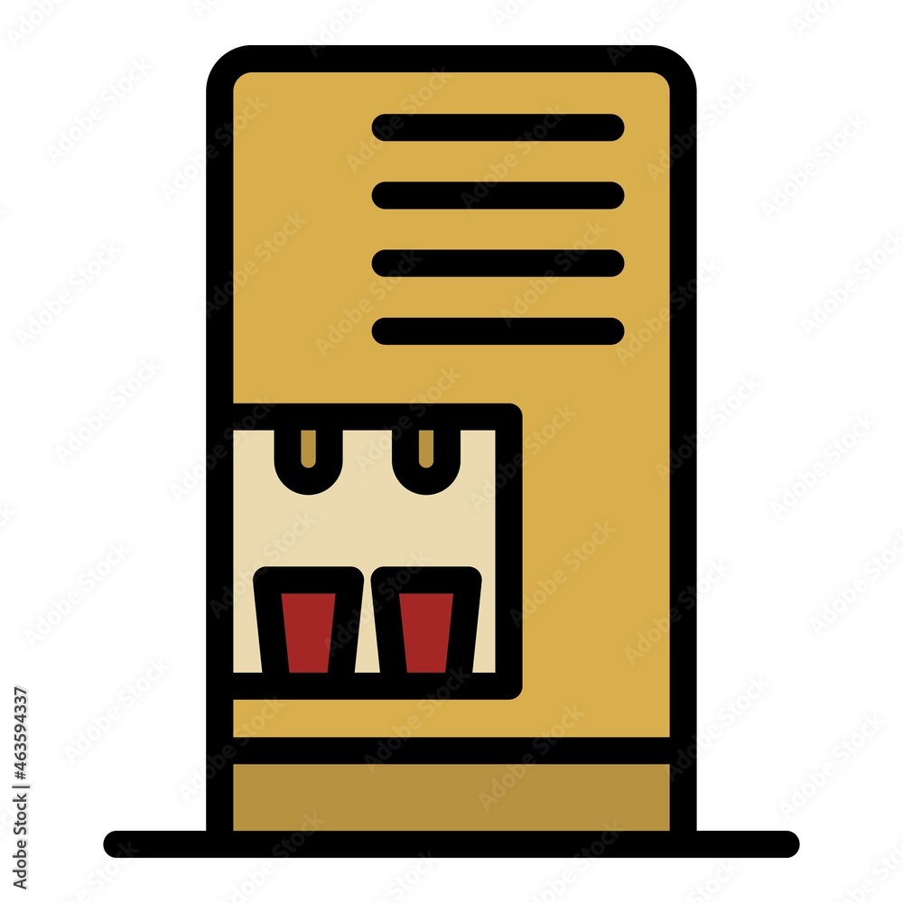 Outdoor coffee machine icon. Outline outdoor coffee machine vector icon color flat isolated Outdoor coffee machine icon. Outline outdoor coffee machine vector icon color flat isolated