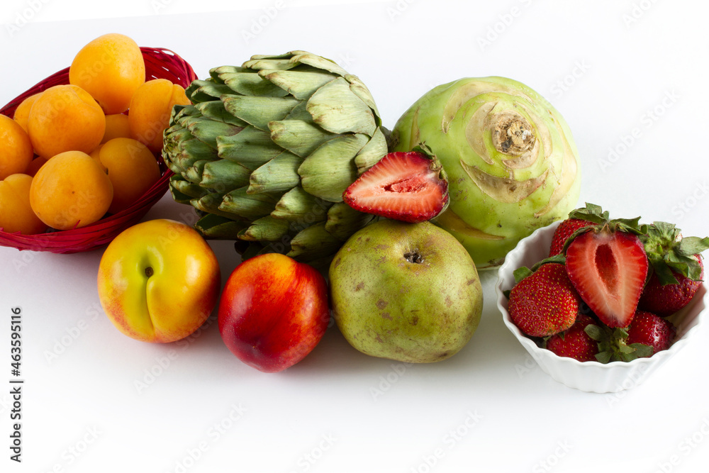 Healthy organic various fruits and vegetables.