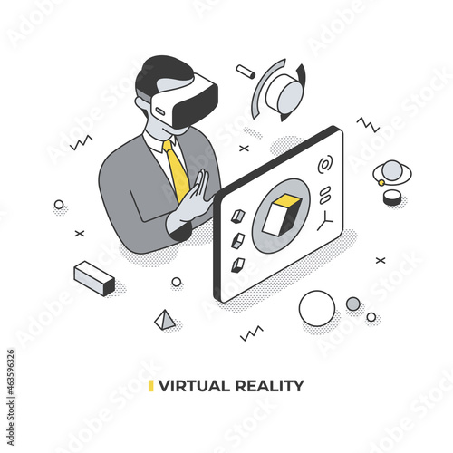 Virtual Reality Isometric Illustration