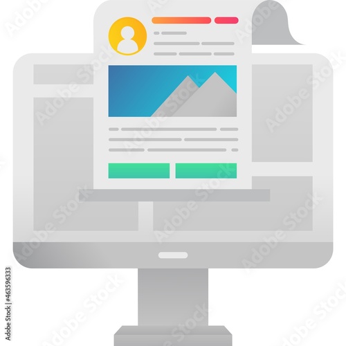 Online resume icon vector cv form template