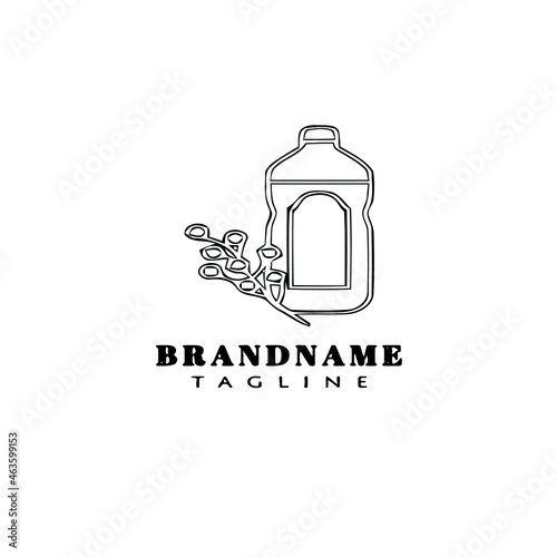 canola oil logo cartoon icon design template black isolated cute illustration