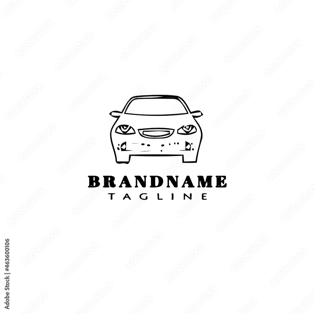 car logo cartoon icon design template black isolated cute illustration