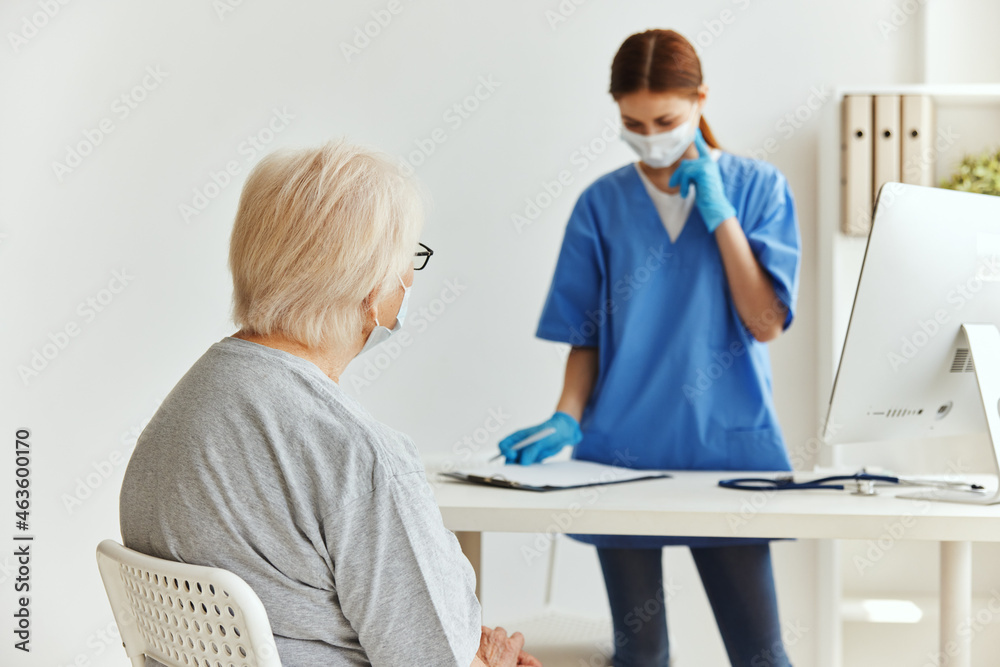 nurse and patient professional examination treatment