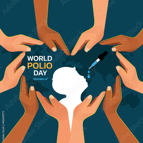 Vector illustration on the theme of world Polio day on October 24 .