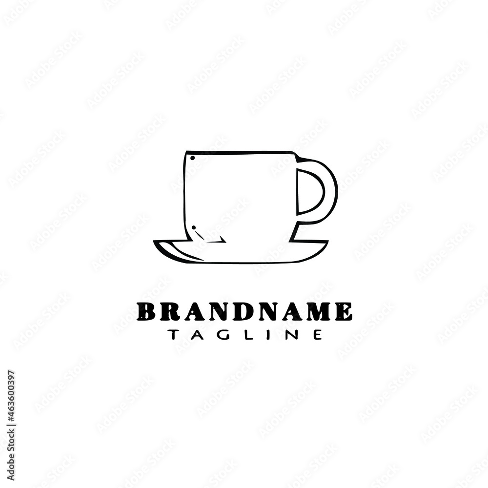 cup cartoon logo design template icon black isolated vector illustration cup cartoon logo design template icon black isolated vector illustration