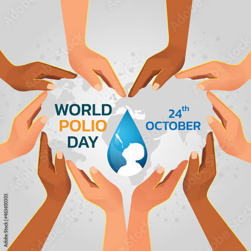 Vector illustration on the theme of world Polio day on October 24 .