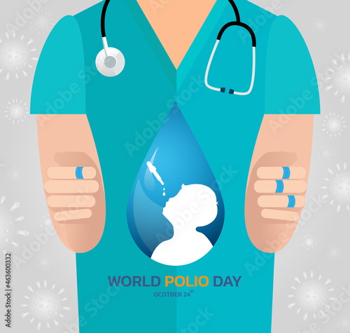 Vector illustration on the theme of world Polio day on October 24 .