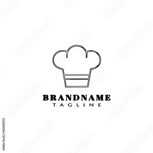 chef hat logo cartoon design icon template black isolated vector illustration