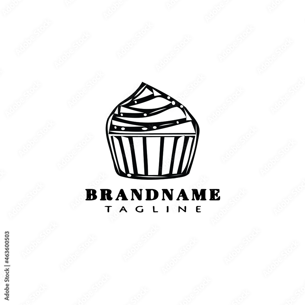 cupcake logo cartoon icon design template isolated vector illustration