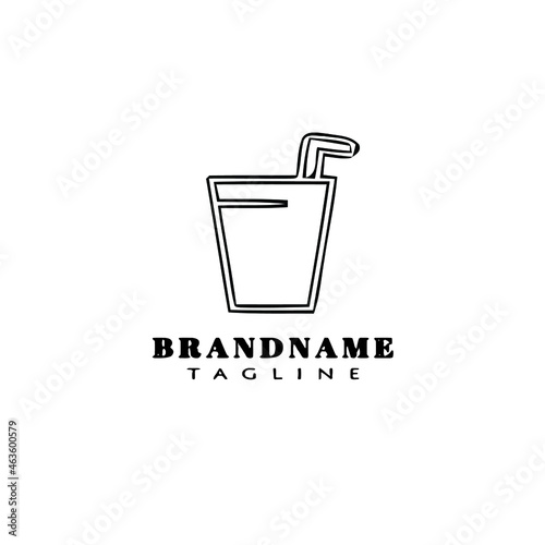 fresh drinks cartoon logo template icon design black isolated vector