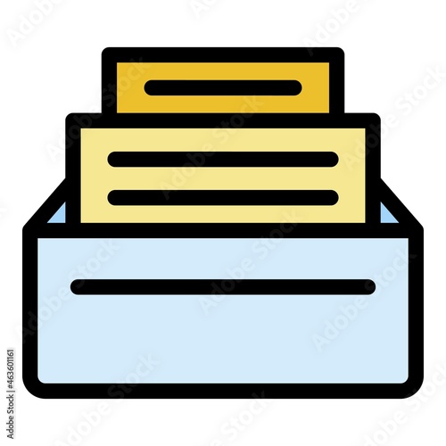 Files request icon. Outline files request vector icon color flat isolated