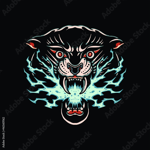 panther tattoo vector design