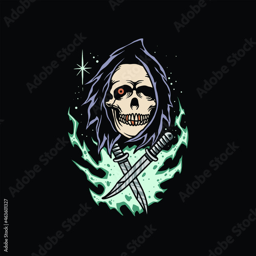skull tattoo vector design