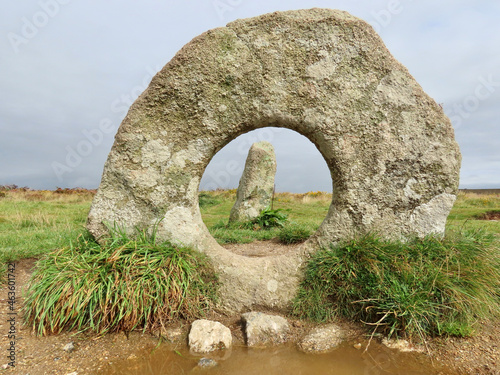 Men an Tol or 'Crick Stone' is a standing stone with hole dating from Neolithic or Bronze Age, located in Cornwall