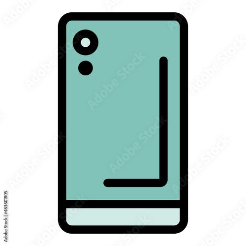 Mobile phone case icon. Outline mobile phone case vector icon color flat isolated