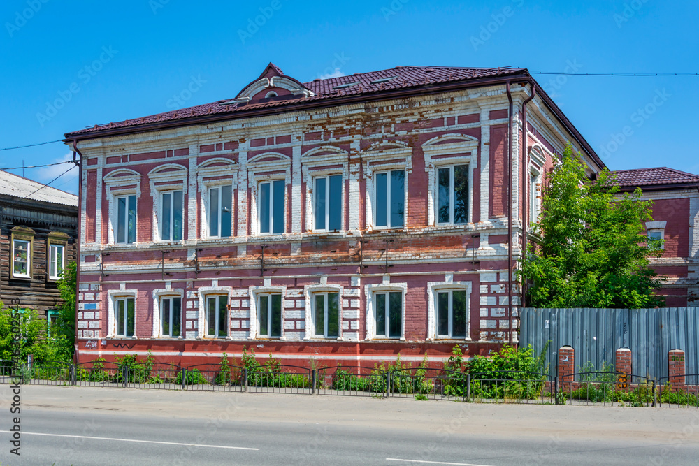 Tomsk, an old brick apartment building
