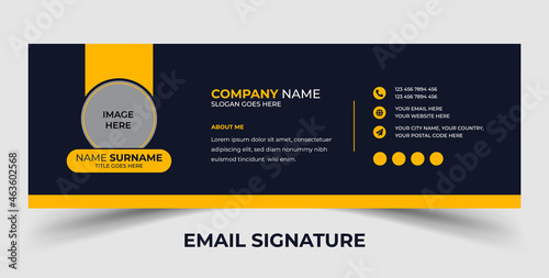 Email signature design or email footer and personal social media cover template