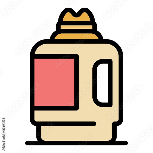 Plastic bottle cleaner icon. Outline plastic bottle cleaner vector icon color flat isolated