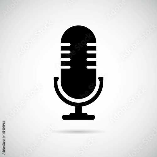 Microphone vector icon, Web design icon. Voice vector icon, Record. Microphone - recording Studio Symbol. Retro microphone icon