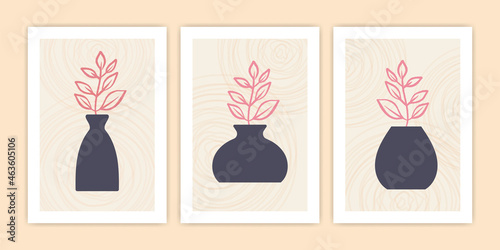 Foto Collection of Abstract Flower and Vase Poster Illustration