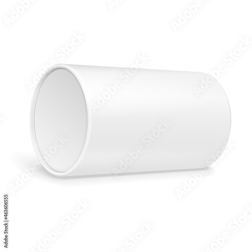 Mockup Cardboard Paper Tube Tubus Cilinder Box Container Packaging. Food, Gift Products. Illustration Isolated On White Background. Mock Up Template Ready For Your Design. Product Packing Vector EPS10