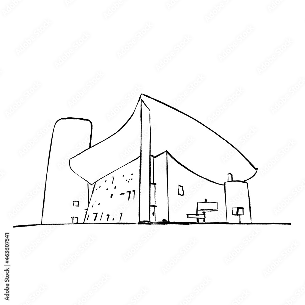 Cooper Union Architecture Archive : Student Project : Analysis: Le Corbusier,  Ronchamp Chapel [ARCH_131_GuettierPierre_1993-94S]