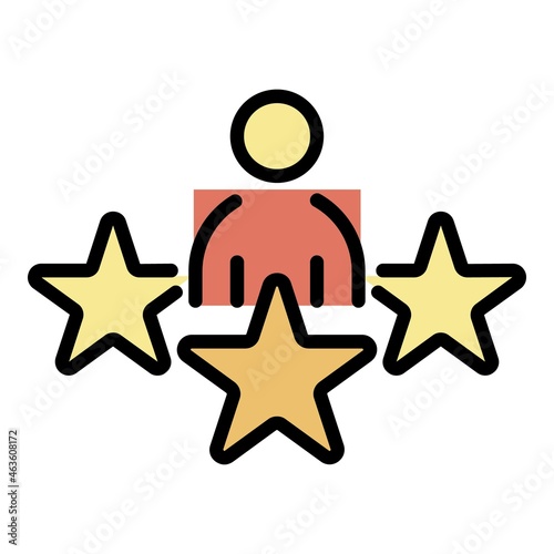 Star celebrity icon. Outline star celebrity vector icon color flat isolated