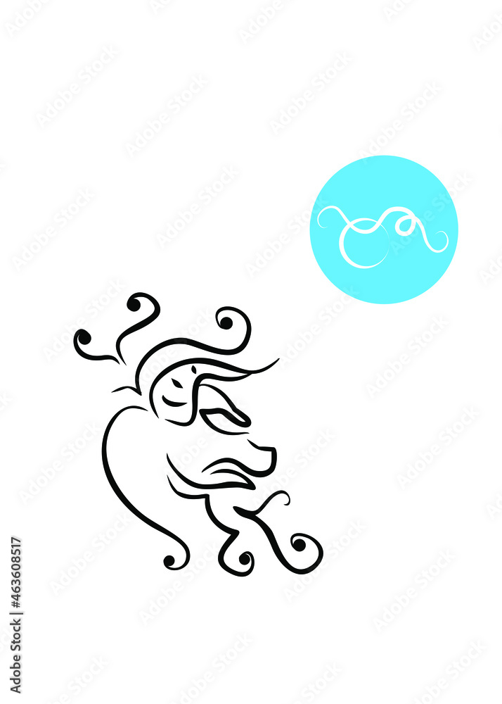 Naklejka premium The illustration - zodiac sign in the black color.