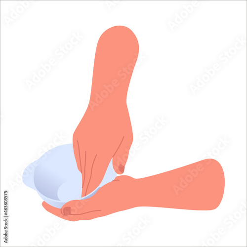 hands wash the bowl vector illustration