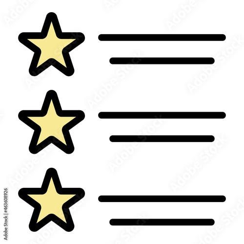 Star list celebrity icon. Outline star list celebrity vector icon color flat isolated
