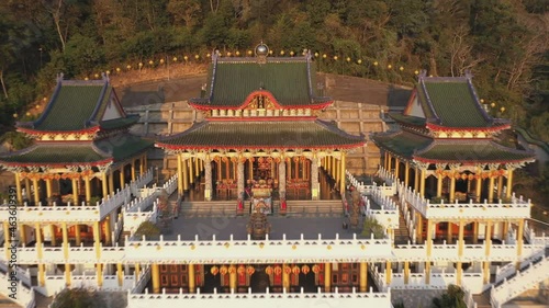 Punning Temple, Hebei, China - One of the Eight Outlying Temples of Mountain Resort in Chengde, UNESCO World Heritage Site (aerial view) photo