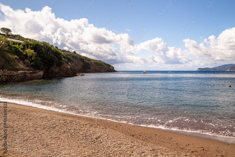 Pareti beach, a little natural bay, located near Capoliveri, Isola D' Elba (Elba Island), Tuscany (Toscana), Italy	
