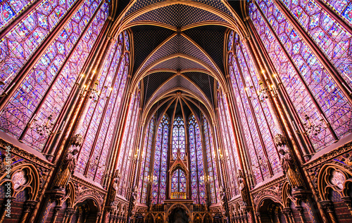 Fotobehang Paris (France) / Sainte Chapelle - Chapelle haute