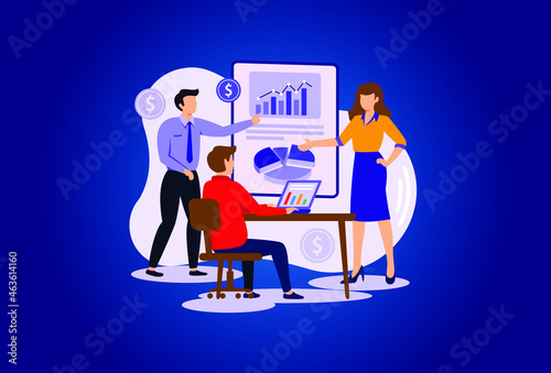 Marketing meetup illustration exclusive design 