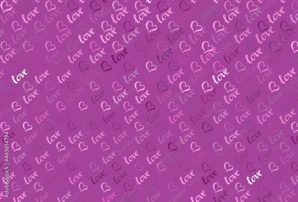 Light Pink vector background with Shining hearts. Light Pink vector background with Shining hearts.