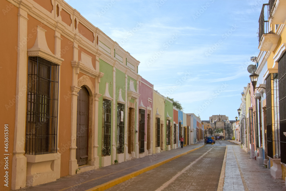 Street in the city of Campeche, Mexico