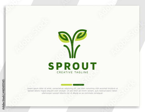 Agriculture logo with sprout plant symbol