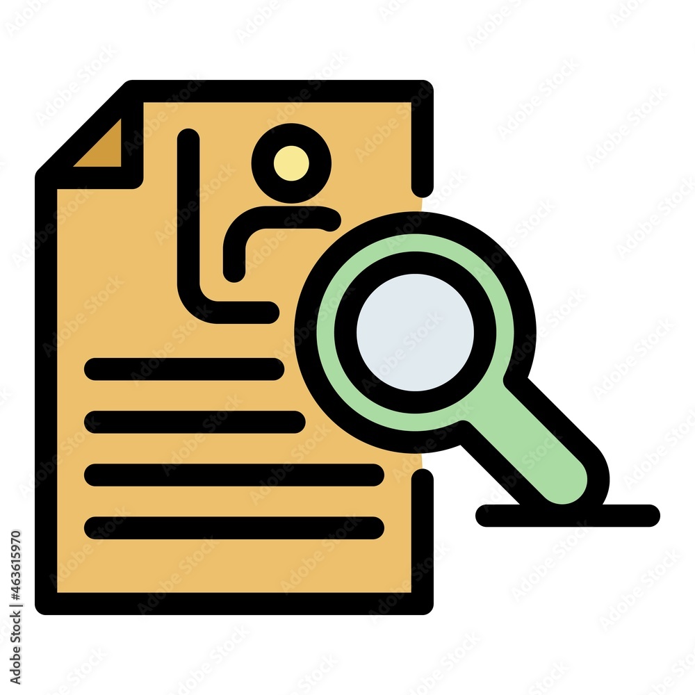 Cv worker icon. Outline cv worker vector icon color flat isolated Cv worker icon. Outline cv worker vector icon color flat isolated